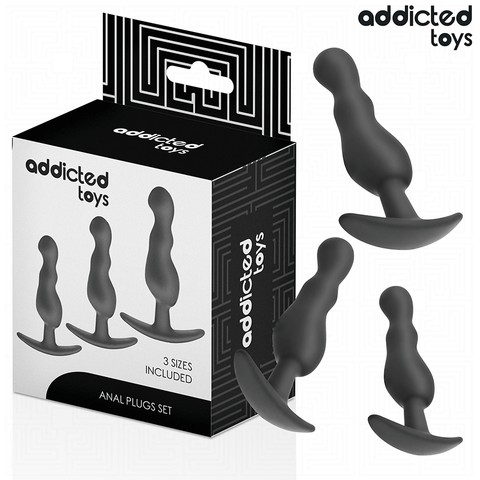 Addicted Toys, lot de 3 plugs anaux ondulés