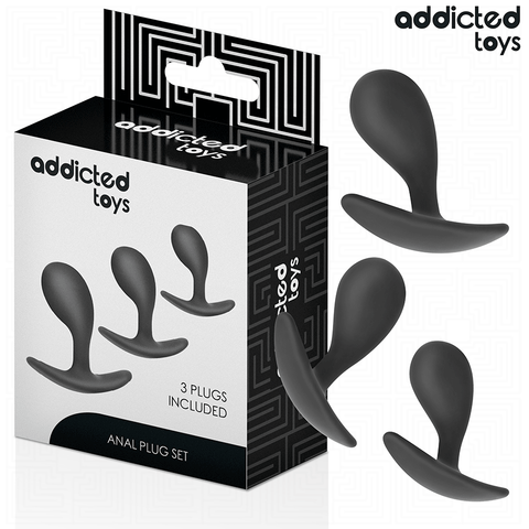 Addicted Toys, lot de 3 plugs anaux courbés