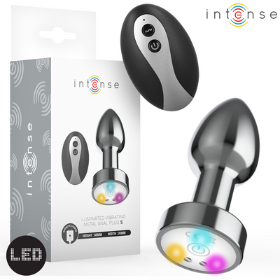 Intense, plug anal métal LED vibrant avec télécommande