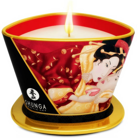 Shunga, bougie de massage fraises et cava 170 ml