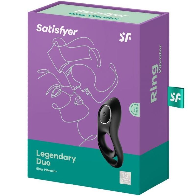 Satisfyer Legendary Duo – Anneau pénien double vibrant noir