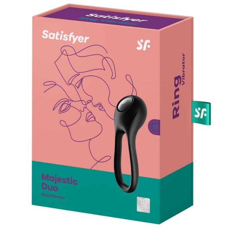 Satisfyer Majestic Duo – Anneau pénien double vibrant noir