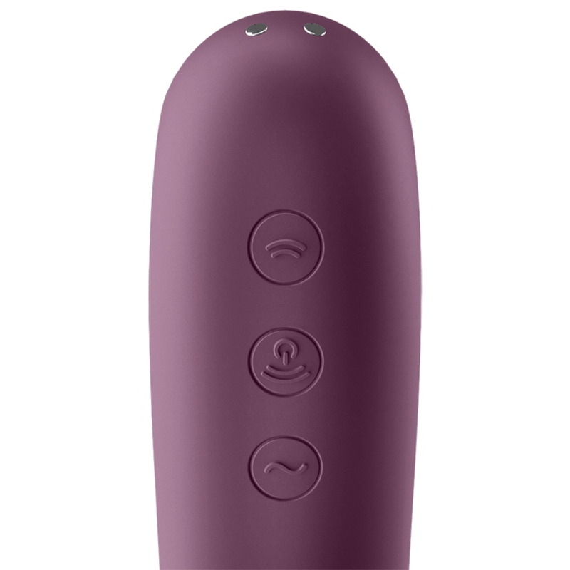Satisfyer - Dual Kiss Stimulateur Air Pulse & vibromasseur point G vin rouge
