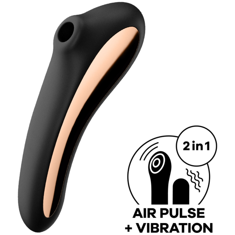 Satisfyer Dual Kiss – Stimulateur Air Pulse & vibromasseur point G noir