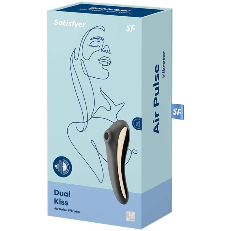 Satisfyer Dual Kiss – Stimulateur Air Pulse & vibromasseur point G noir