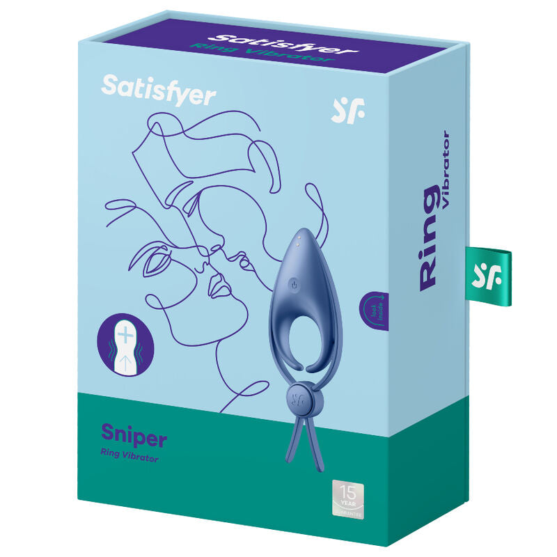 Satisfyer Sniper – Anneau pénien double boucle vibrant bleu
