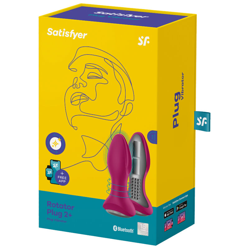 Satisfyer - Rotator Plug 2+ Plug vibrant rotatif connecté avec app rouge