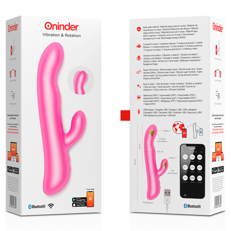 Oninder Oslo – Vibromasseur rabbit rotation connecté rose