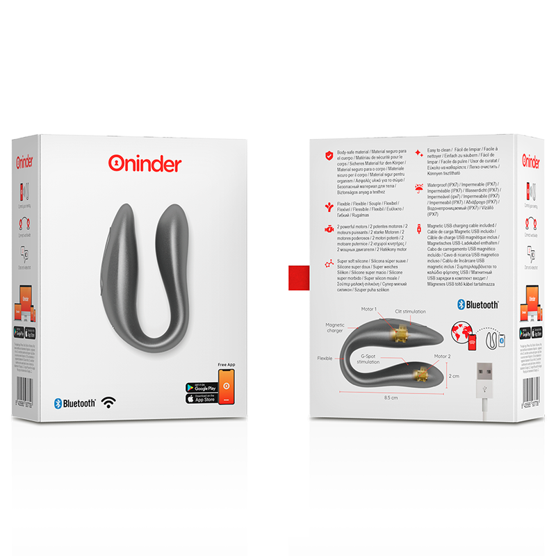 Oninder Lisboa – Stimulateur couple double stimulation connecté noir