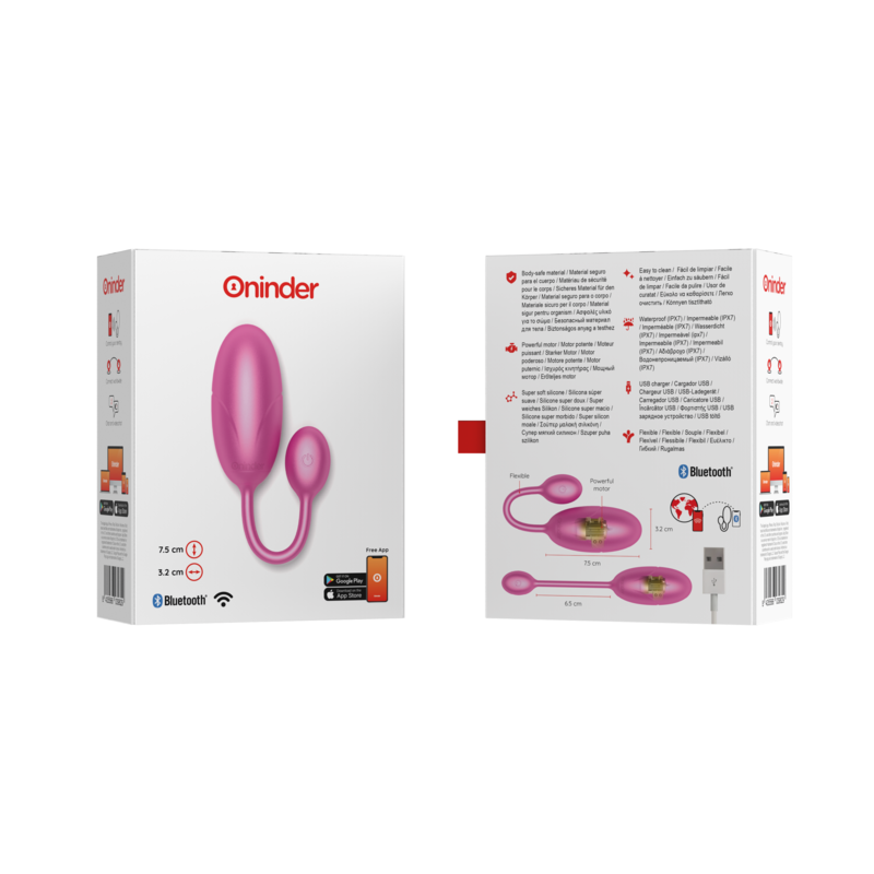 ONINDER - HUEVO VIBRADOR TOKYO ROSE 7,5 X 3,2 CM APLICACIÓN GRATUITA