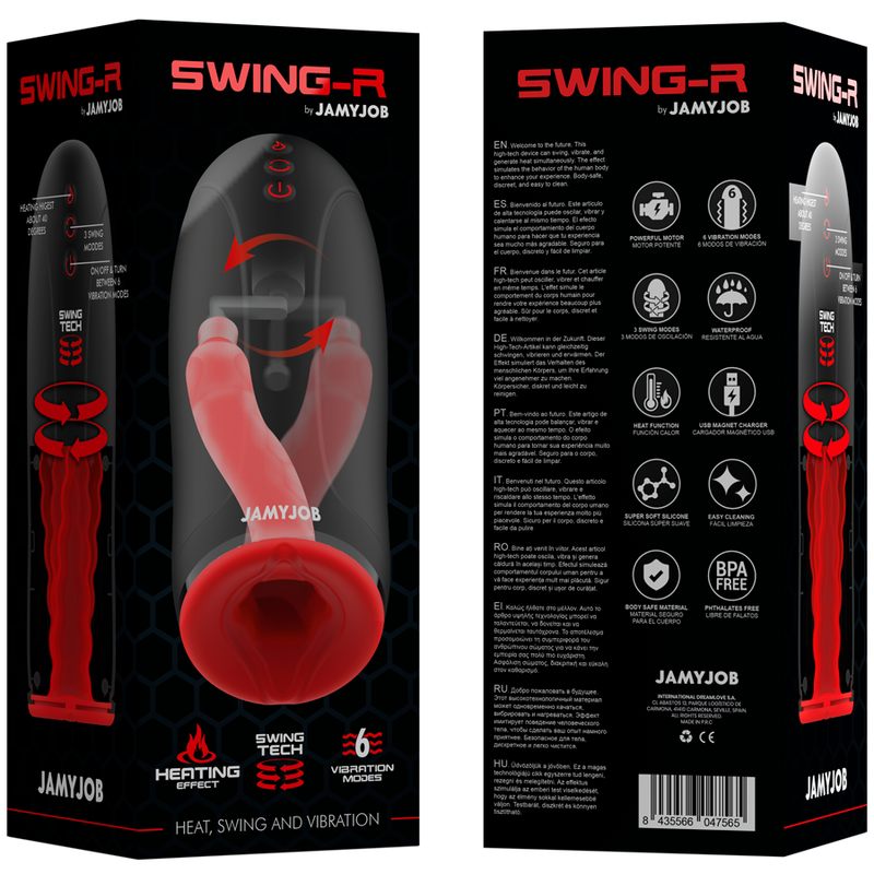 Jamyjob Swing-R – Masturbateur chauffant oscillant et vibrant