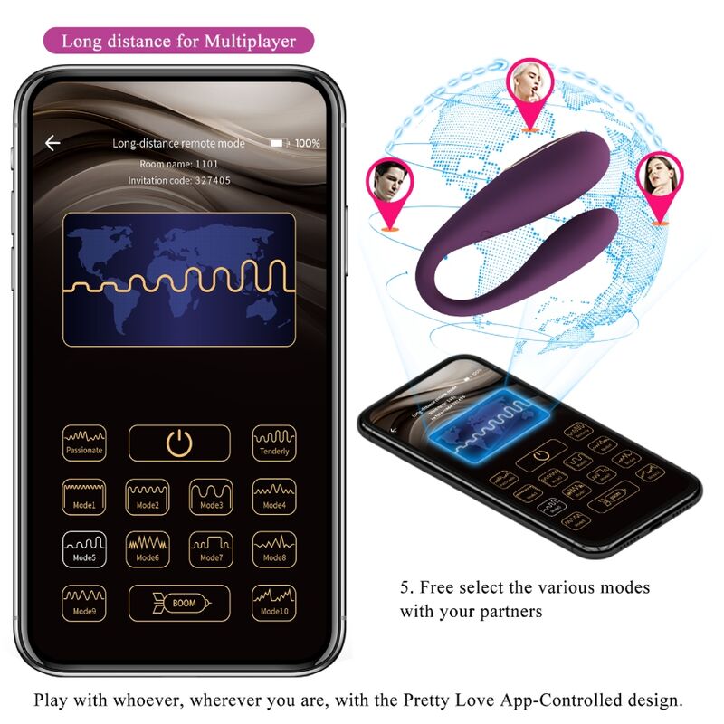 Pretty Love August — Vibromasseur Connecté Double Stimulation Violet
