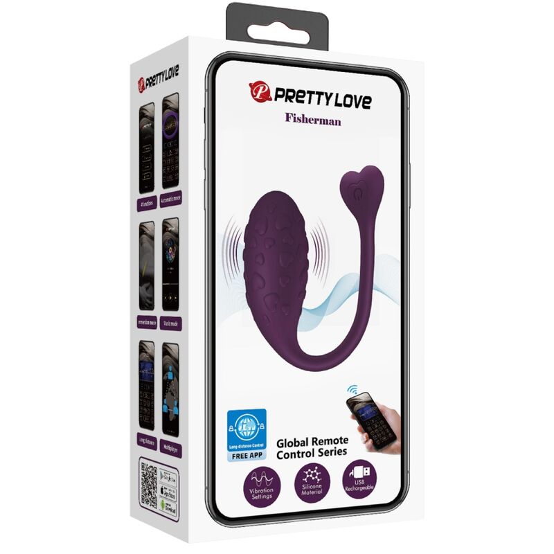 Pretty Love Fisherman — Œuf Vibrant Connecté 12 Modes Lilas
