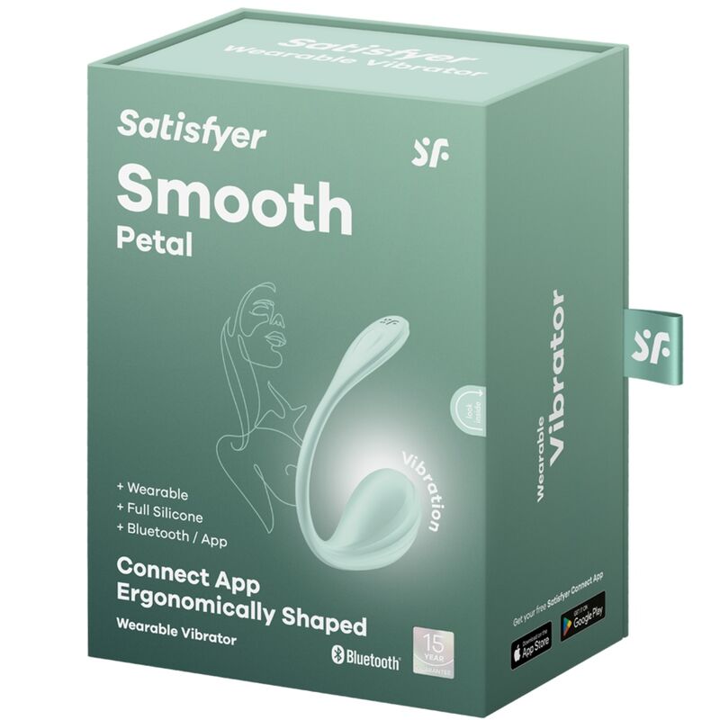 Satisfyer Smooth Petal – Vibromasseur point G portable connecté vert d'eau