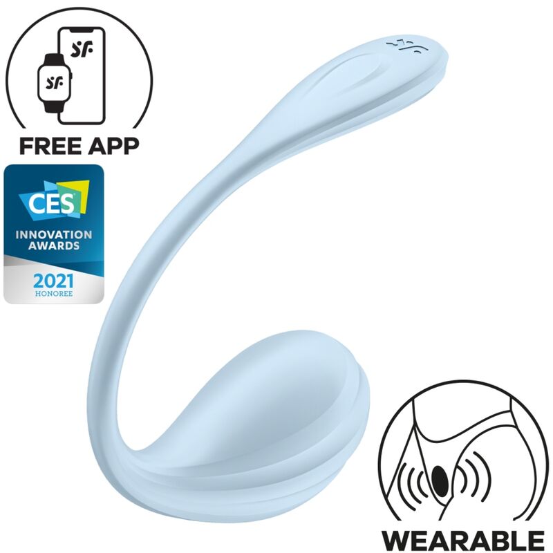 Satisfyer Smooth Petal – Vibromasseur point G portable connecté bleu ciel
