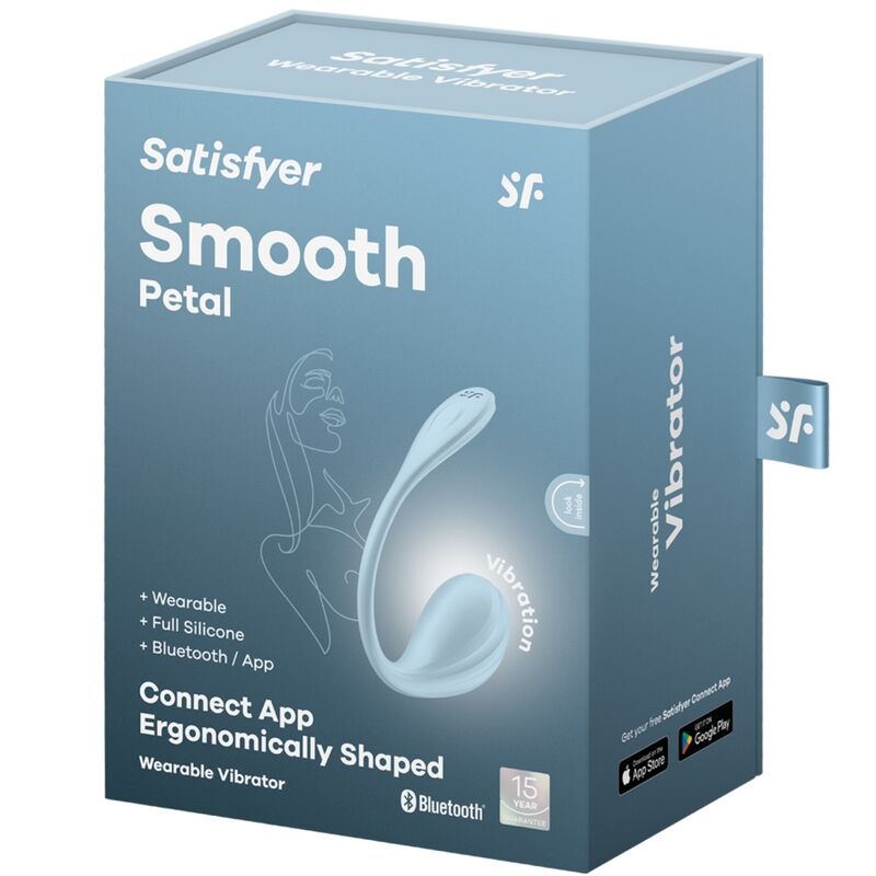 Satisfyer Smooth Petal – Vibromasseur point G portable connecté bleu ciel