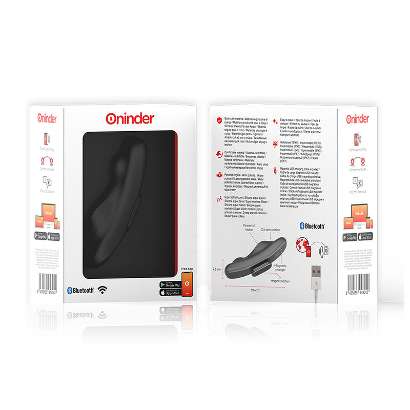 ONINDER - VIBRADOR RECARGABLE MANILA PANTY 9 VELOCIDADES 9,6 CM X 2,6 CM - APLICACIÓN GRATUITA