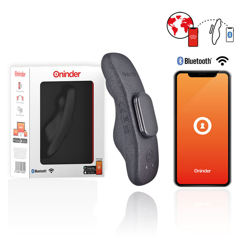 ONINDER - VIBRADOR RECARGABLE MANILA PANTY 9 VELOCIDADES 9,6 CM X 2,6 CM - APLICACIÓN GRATUITA