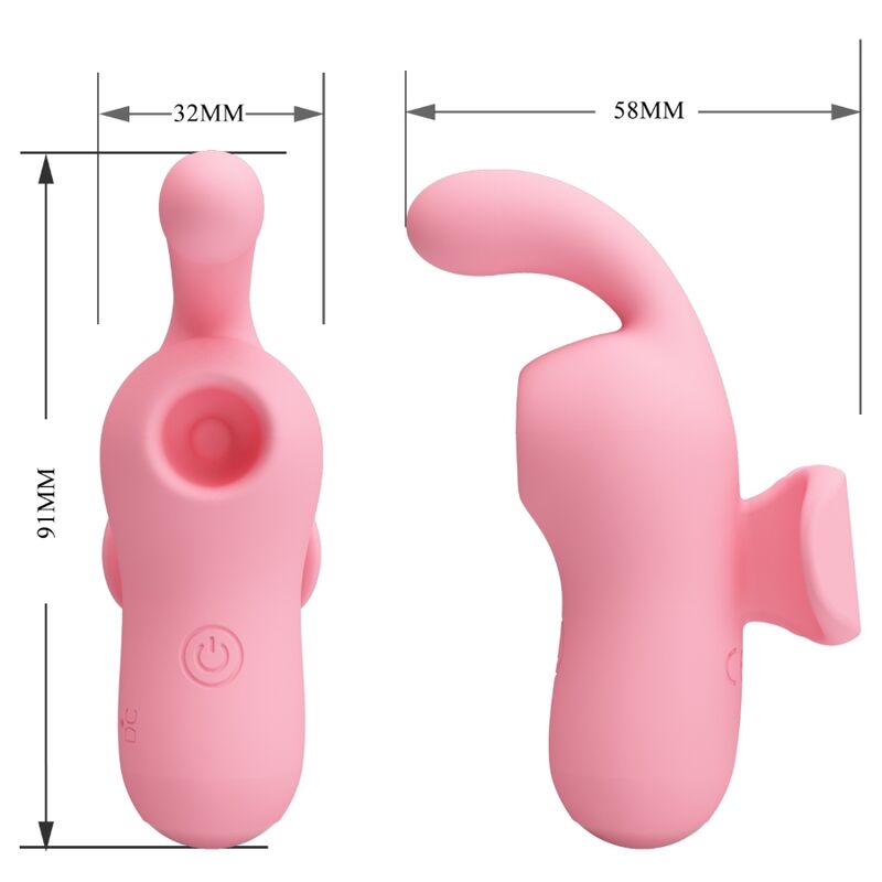 Pretty Love – Mini Magic Fairy Vibromasseur doigt vibration & succion rose