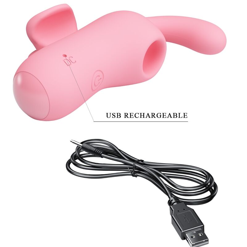 Pretty Love – Mini Magic Fairy Vibromasseur doigt vibration & succion rose