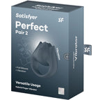 Satisfyer Perfect Pair 2 – Multi-vibromasseur 2 en 1 anneau pénien et stimulateur de doigts gris