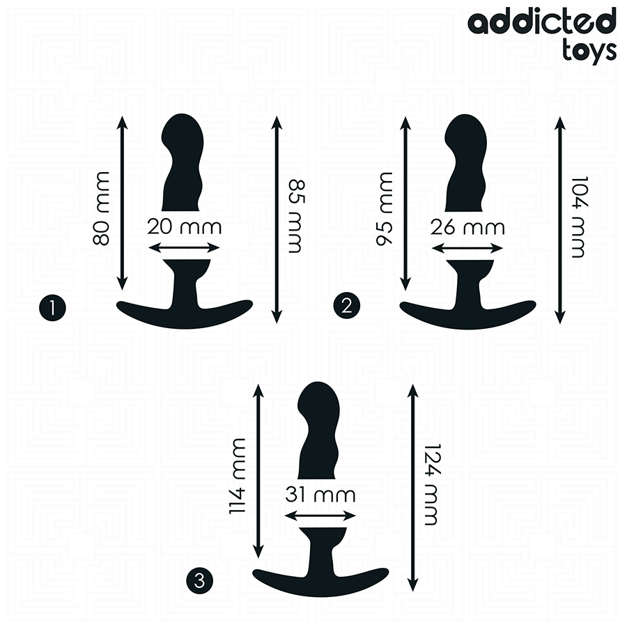 Addicted Toys – Lot de 3 plugs anaux ondulés modèle 1