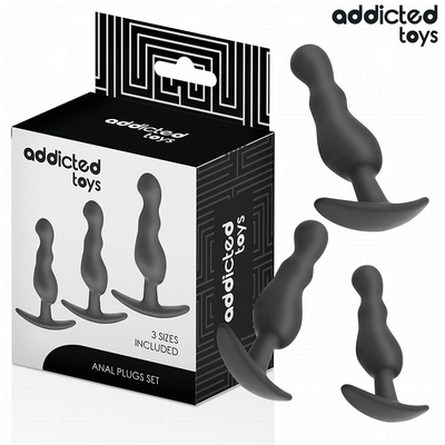 Addicted Toys, lot de 3 plugs anaux ondulés