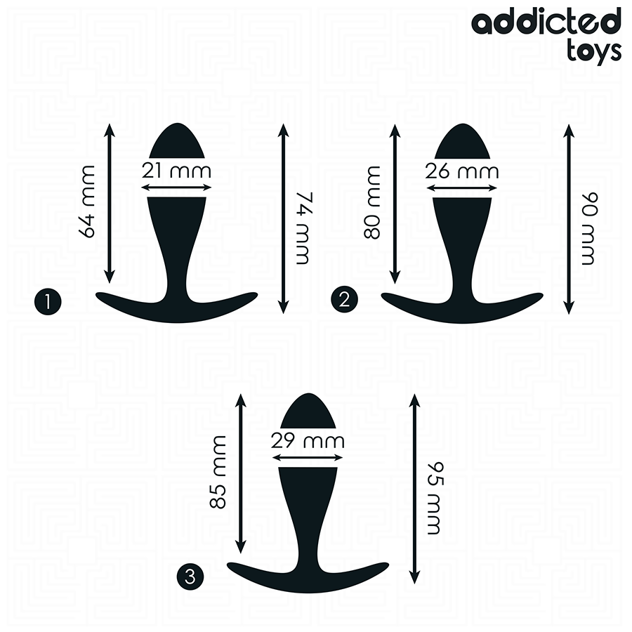 Addicted Toys – Lot de 3 plugs anaux lisses modèle 2