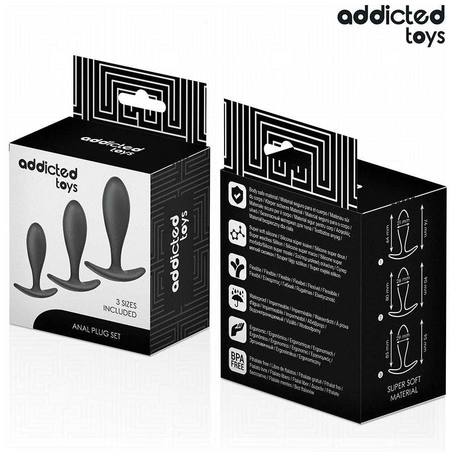 Addicted Toys – Lot de 3 plugs anaux lisses modèle 2