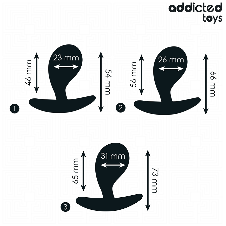 Addicted Toys – Lot de 3 plugs anaux courbés modèle 3