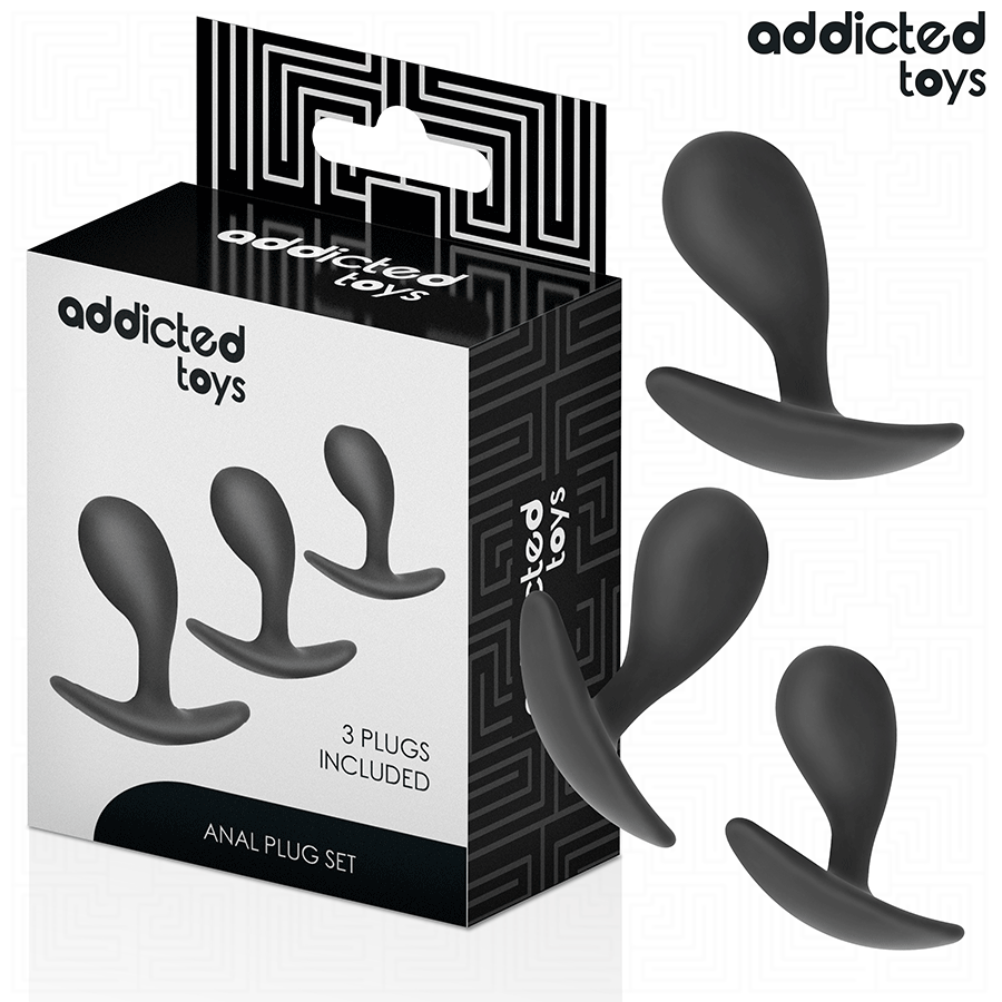 Addicted Toys – Lot de 3 plugs anaux courbés modèle 3