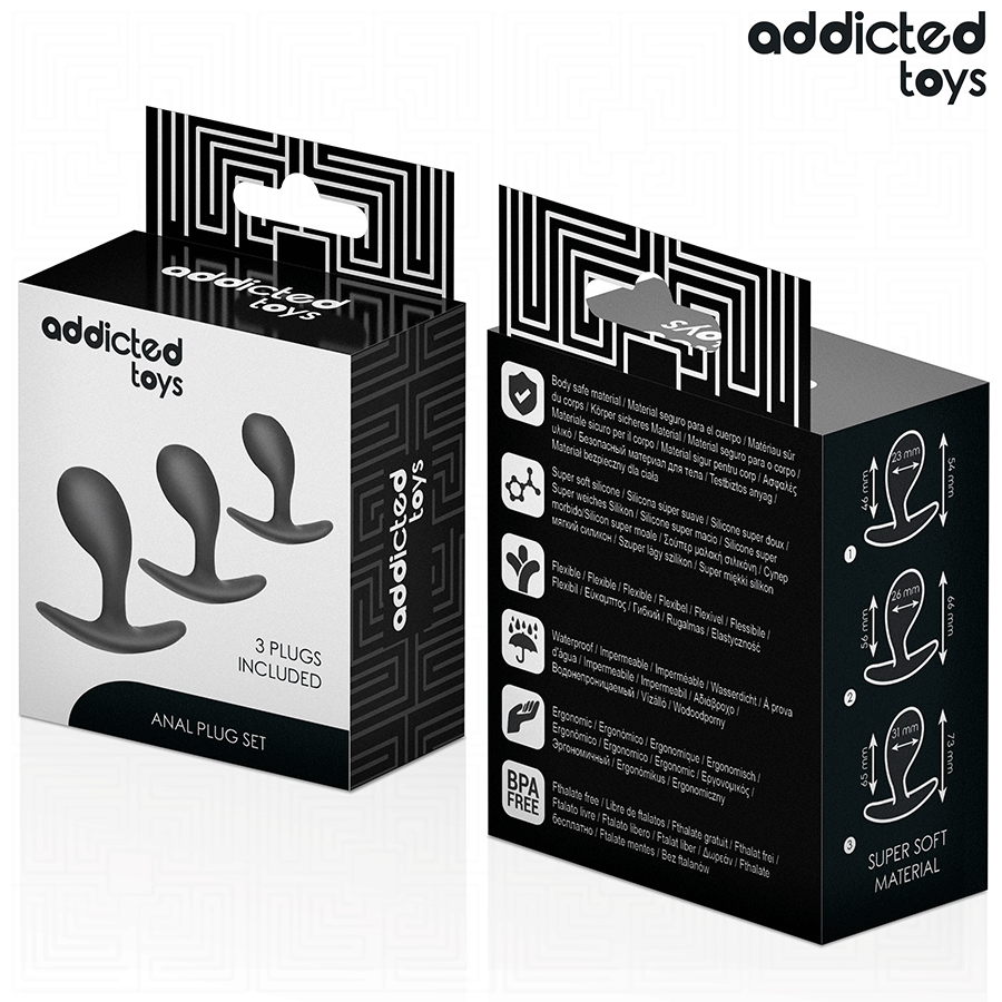 Addicted Toys – Lot de 3 plugs anaux courbés modèle 3