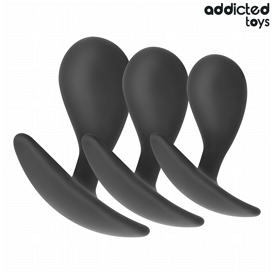 Addicted Toys – Lot de 3 plugs anaux courbés modèle 3
