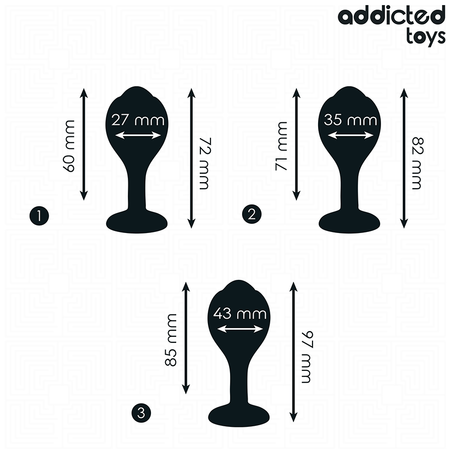 Addicted Toys – Lot de 3 plugs anaux avec bijou