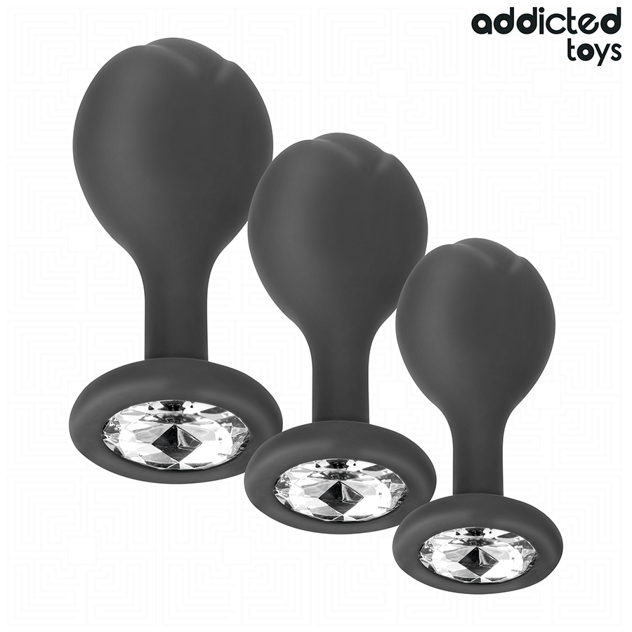 Addicted Toys – Lot de 3 plugs anaux avec bijou