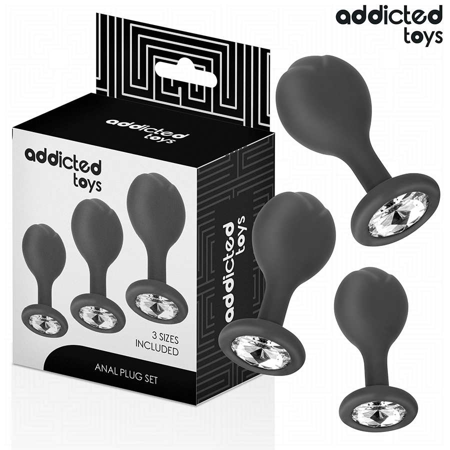 Addicted Toys – Lot de 3 plugs anaux avec bijou