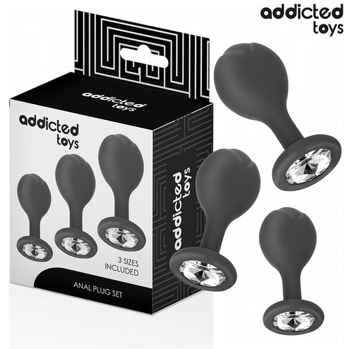 Addicted Toys – Lot de 3 plugs anaux avec bijou