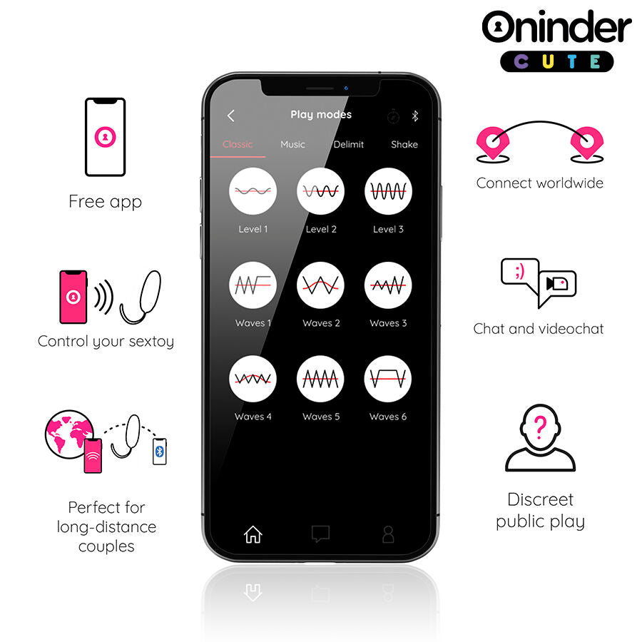 Oninder Cute – Œuf vibrant vibrations & tapotements connecté