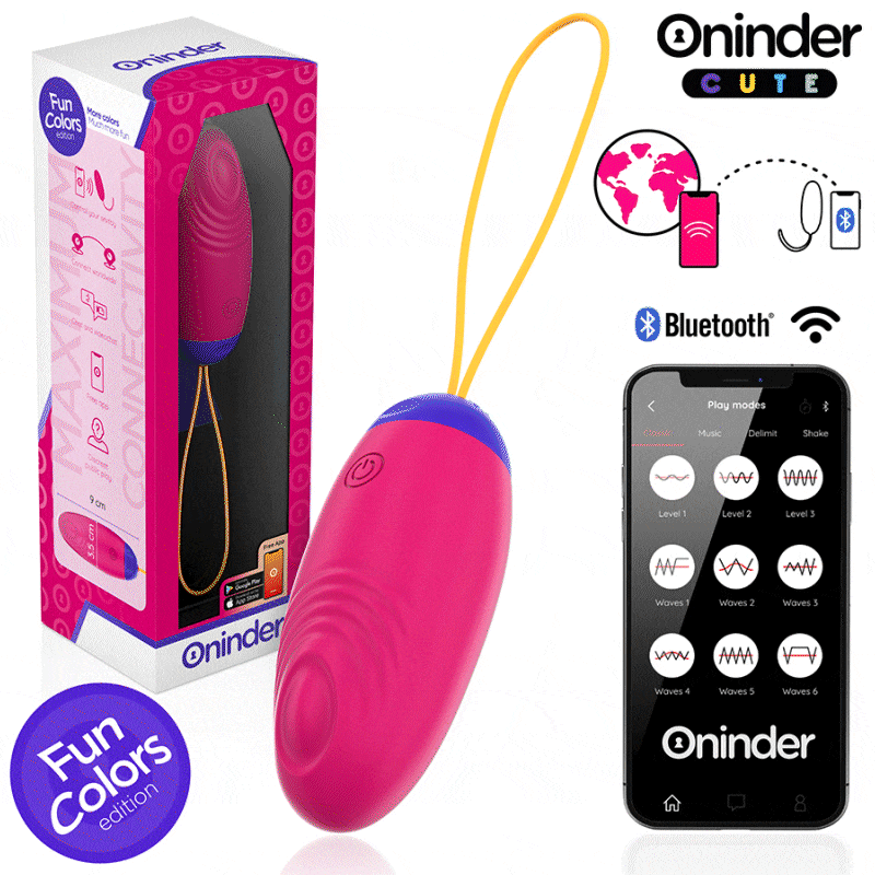 ONINDER CUTE - HUEVO DE SILICONA CON VIBRACIONES Y GOLPEOS - APLICACIÓN GLOBAL GRATUITA