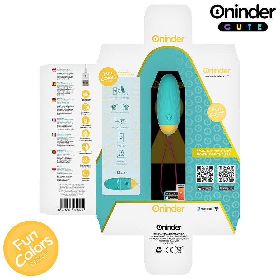 ONINDER CUTE - HUEVO VIBRADOR LOVE PLEASURE - PIEDRAS DE SILICONA GIRATORIAS - APLICACIÓN GLOBAL GRATUITA