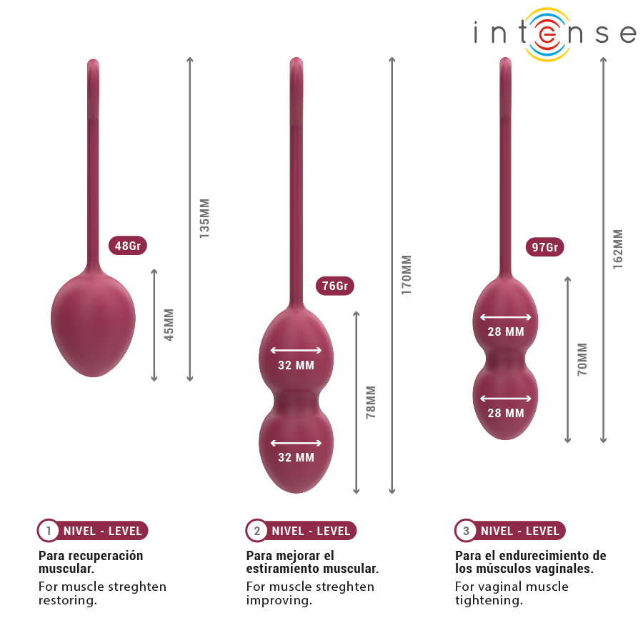 Intense Charli – Kit boules de Kegel bourgogne