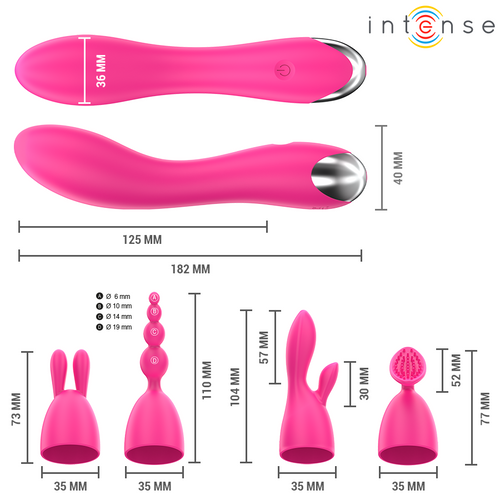 Intense Cher — Vibromasseur, embouts interchangeables
