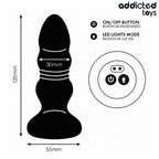 ADDICTED TOYS - PLUG ANAL ROTATIF ET VIBRANT, TÉLÉCOMMANDE AVEC LUMIÈRE LED