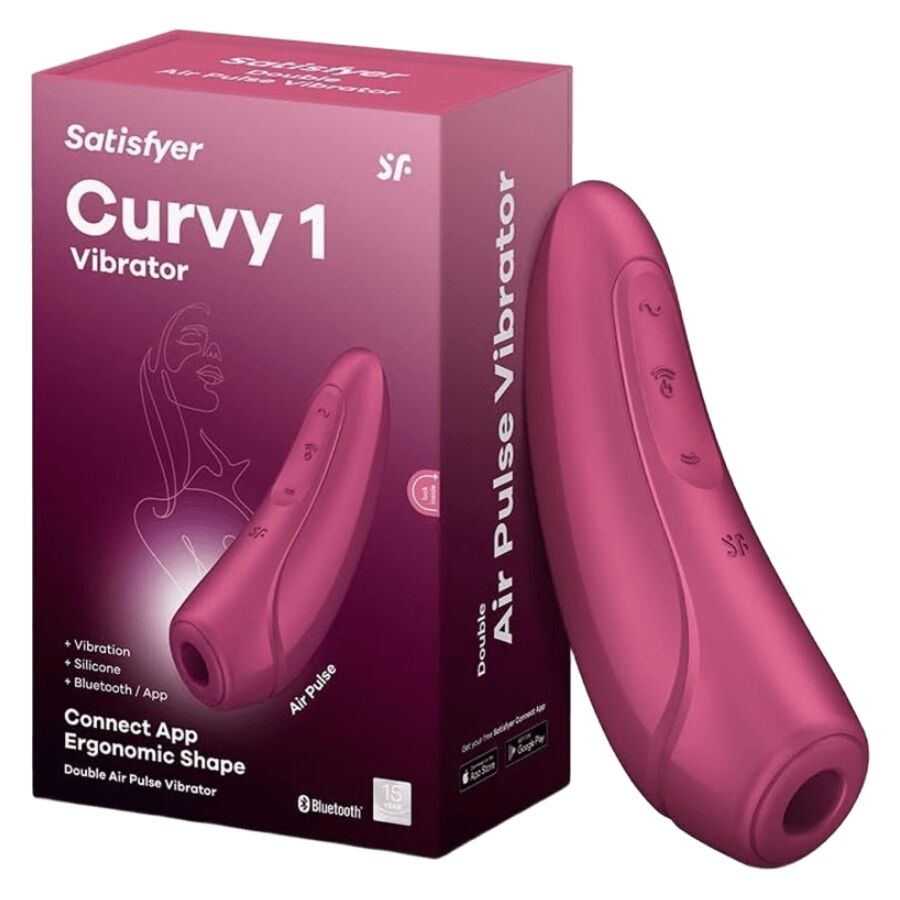 Satisfyer - Curvy 1+  Stimulateur Air Pulse connecté avec app rouge rose