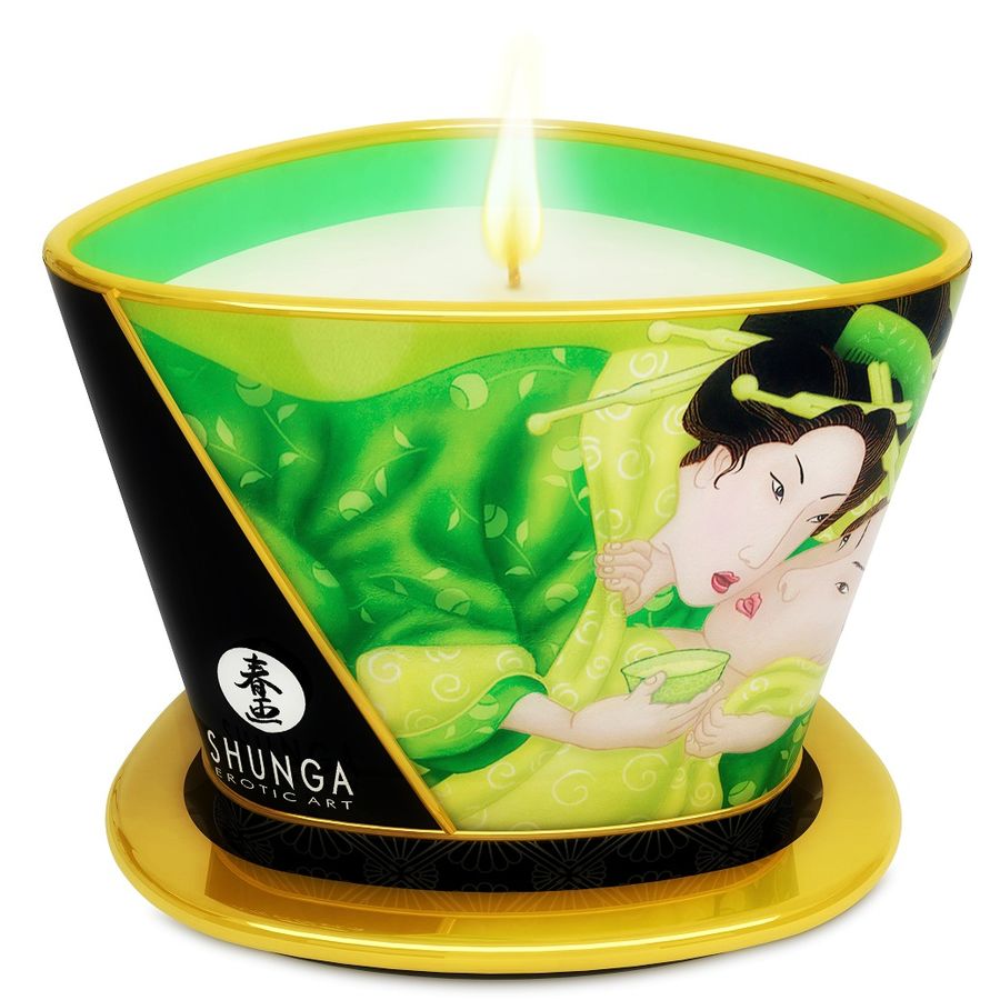Shunga, bougie de massage thé vert 170 ml