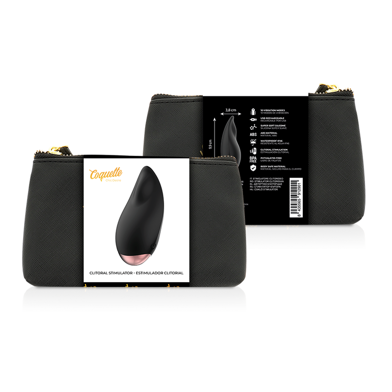 Coquette Chic Desire – Stimulateur clitoridien galet soyeux noir & or